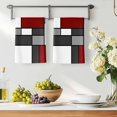thumbnail image 3 of Modern Geometric Red Black Kitchen Towels Set of 4, Abstract Minimalist Color Blocks Absorbent Dish Towels for Kitchen, Microfiber Hand Towel, Quick Drying Tea Towel for Cleaning Dishcloths, 3 of 7