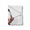 thumbnail image 2 of Letter R Soft Flannel Fleece Throw Blanket, Capitalized R with Flower of Love Rose Nature Inspired Font Alphabet, Cozy Plush for Indoor and Outdoor Use, 70" x 90", Pink Green White, by Ambesonne, 2 of 6
