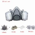 thumbnail image 1 of 6200 Dust Mask Half Face With 503 5N11 Particle Filters Goggles Set For Industrial Labor Dust Paint Spray Decoration Grinding, 1 of 7