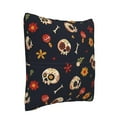 thumbnail image 3 of LNWH Cute Skull Flower Painted Throw Pillow Covers, Square Soft Linen Decorative Pillow Cases, 16"x16", 3 of 8