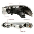 thumbnail image 5 of DNA Motoring For 99-07 GMC Sierra Yukon XL 4pcs Bumper Parking Headlight Lamps Chrome/Amber, 5 of 6