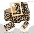 thumbnail image 6 of JASGOOD Women Leopard Wide Belt for Jeans Dress Fashion Ladies Waist Belt with Gold Buckle, 6 of 8