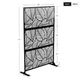 thumbnail image 3 of Neutypechic Decorative Privacy Screen Outdoor Divider with Stand Metal Corten Steel 76" x 47.2" x 15.7" Black, 3 of 5