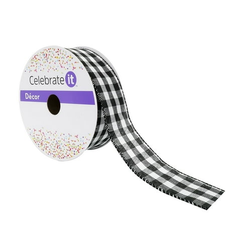 UPC: 0191518420357 | 1.5 Gingham Wired Ribbon by Celebrate It™ Décor
