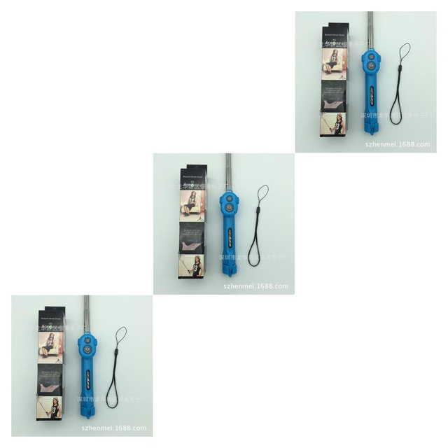 stanreset Monopode Trépied Extensible Véritable Sans Fil Déclencheur à Distance Perche à Selfie pour Téléphone Bleu Ensemble de 3