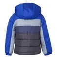 thumbnail image 3 of Sportoli Boys Hooded Colorblock Winter Puffer Jacket Coat - Blue (Size 7), 3 of 3