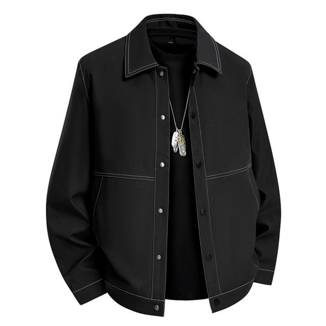 MIASHUI Veste de Travail pour Hommes Manteau Décontracté pour Hommes Noir,TTTTG
