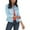 Sky Blue, variant on Fjofpr Womens Jacket Denim Jackets for Women Buttons Long Sleeve Outerwear Loose Pockets Coat