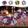 thumbnail image 7 of Fourth of July Berry Candle Wreaths, 9.8 Inch Red White Blue Artificial Flower Rings, Patriotic Table Centerpieces for Independence Day Party Decor, 7 of 7