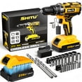 thumbnail image 2 of 21V Cordless Drill Set with Hand Tools, Complete Rechargeable Power Drill Kit with Batteries in Tool Box, 2 of 4