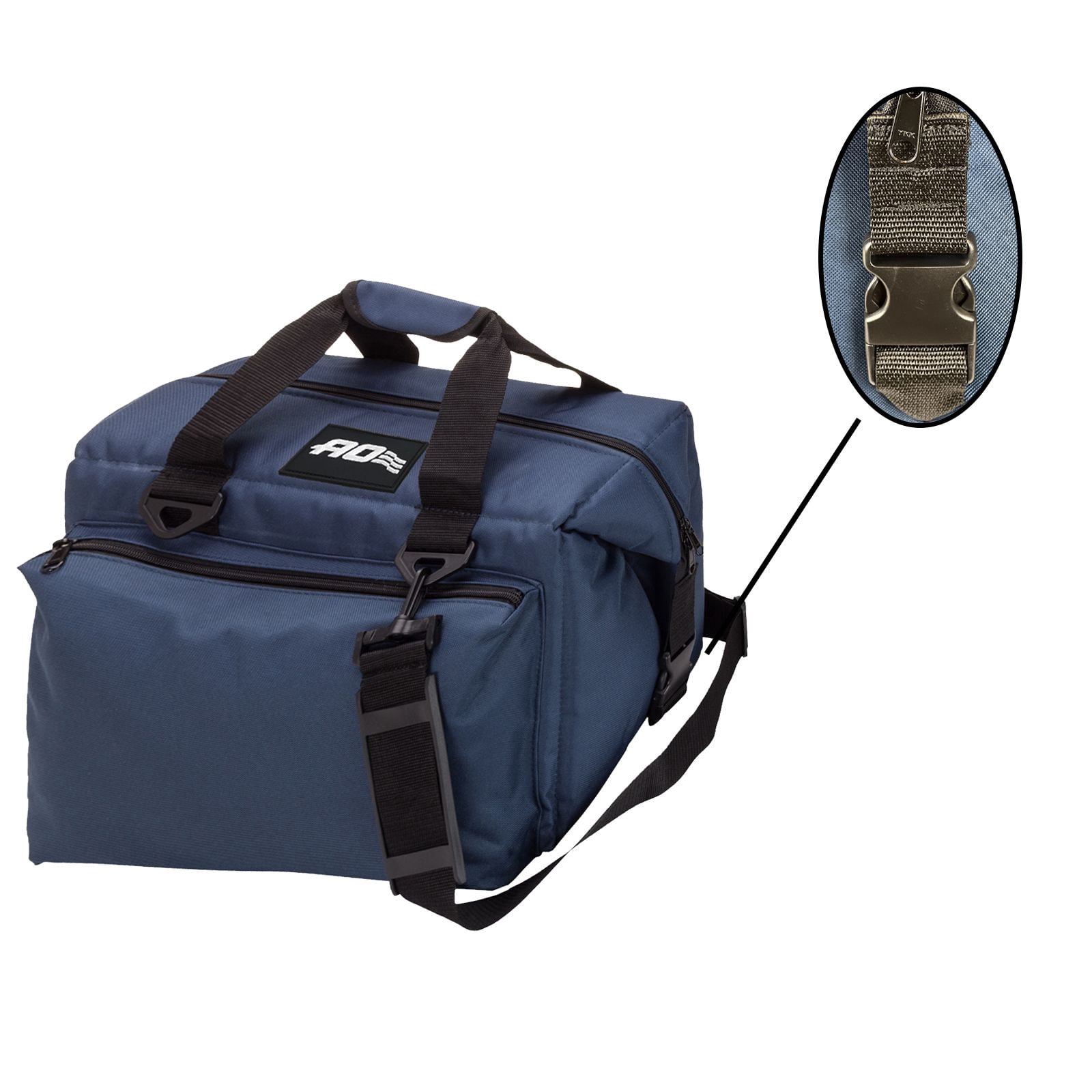 AO Coolers 24 Can Deluxe Canvas Soft-Sided Cooler, Navy Blue