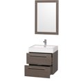 thumbnail image 3 of Wyndham Collection Amare 24" Single Bathroom Vanity, Glossy White, Acrylic Resin Countertop, Integrated Sink, and 24" Mirror, 3 of 4
