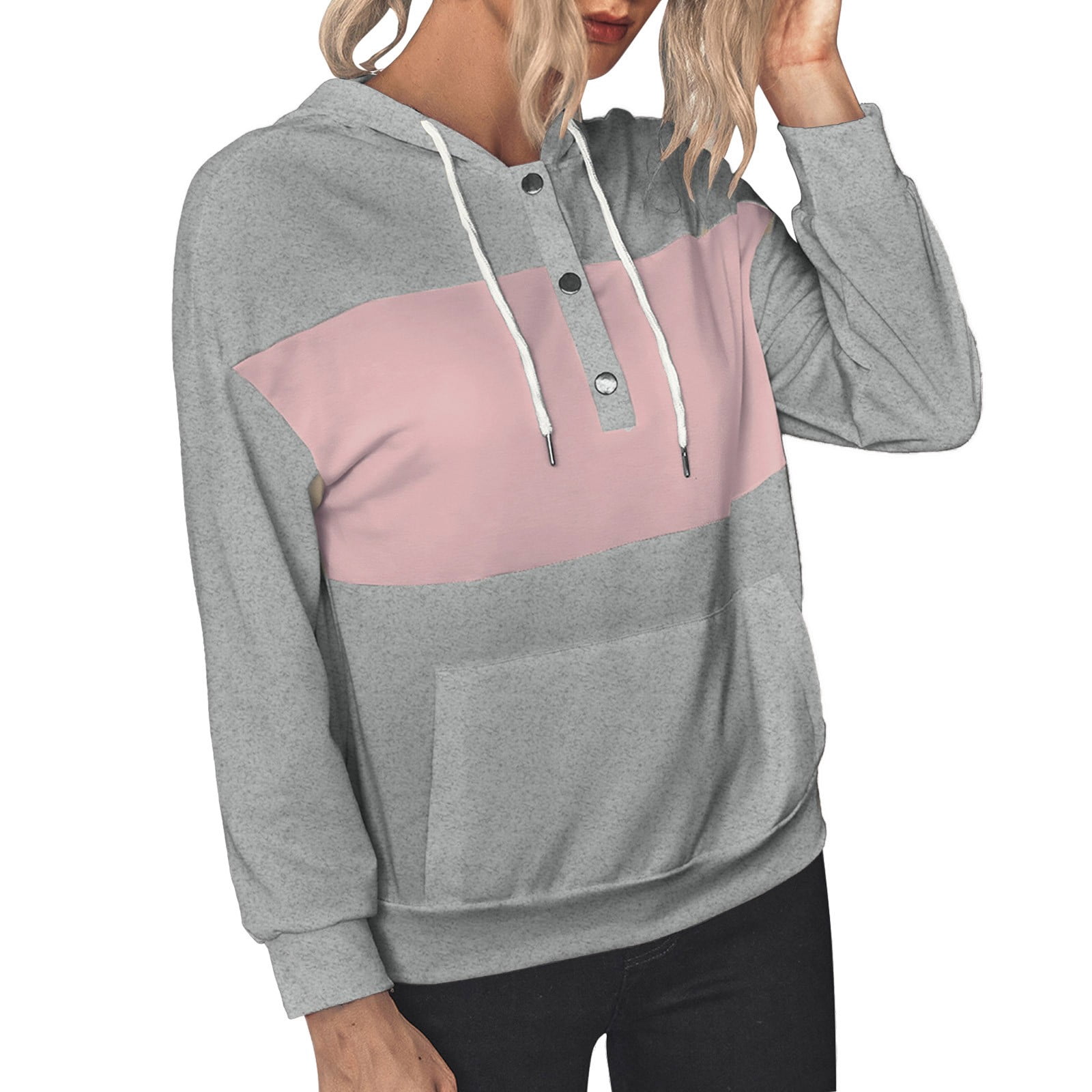 fvwitlyh Cute Hoodies Women-Plus-Size-Hoodies-Sweatshirts Color Block Tops  with Pockets - Walmart.com