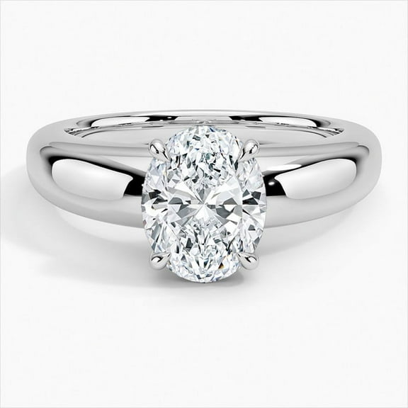 Dash Jewel Silver 14K White Gold Plated Ring - Excellent 1.9 Ct Oval Cut Diamond Ring - Solo Stone Diamond Rings for Women's - Solitaire Diamond Rings for Women's - Daily Wear Diamond Ring for Her