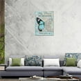 thumbnail image 4 of Blue Butterfly Canvas Wall Art Memorial Gift Teal Sympathy Sign Pictures Wall Decor Country My Piece in Heaven Painting Prints Modern Artwork Home Decoration for Bathroom Bedroom Living Room 12"x16", 4 of 6