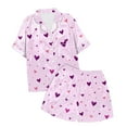 thumbnail image 4 of REDARER Kids Heart Print Pajama Set - 2-Piece Short Sleeve Shorts PJS, Soft Cotton Sleepwear for Boys & Girls,Size for 4-5 Years, 4 of 4