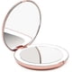 thumbnail image 2 of Fancii Led Lighted Travel Makeup Mirror, 1x/10x Magnification - Daylight Led, Compact, Portable, Large 5" Wide Illuminated Folding Mirror (lumi) Rose, 2 of 4