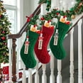 thumbnail image 2 of Personalized Christmas Stockings - 18 Inches Hanging Stockings with DIY Snowman Name Tags, 6 pieces Large Size Knitted Stockings for Mantels, Christmas Tree Family Holiday Decor, Red Green White, 2 of 7