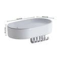 thumbnail image 3 of Billuyoard Jabonera de baño, soporte de caja de jabón de baño montado en la pared con gancho, estante de almacenamiento de esponja, plástico para Juegos de accesorios de baño Blanco Billuyoard HA003097-03, 3 of 6