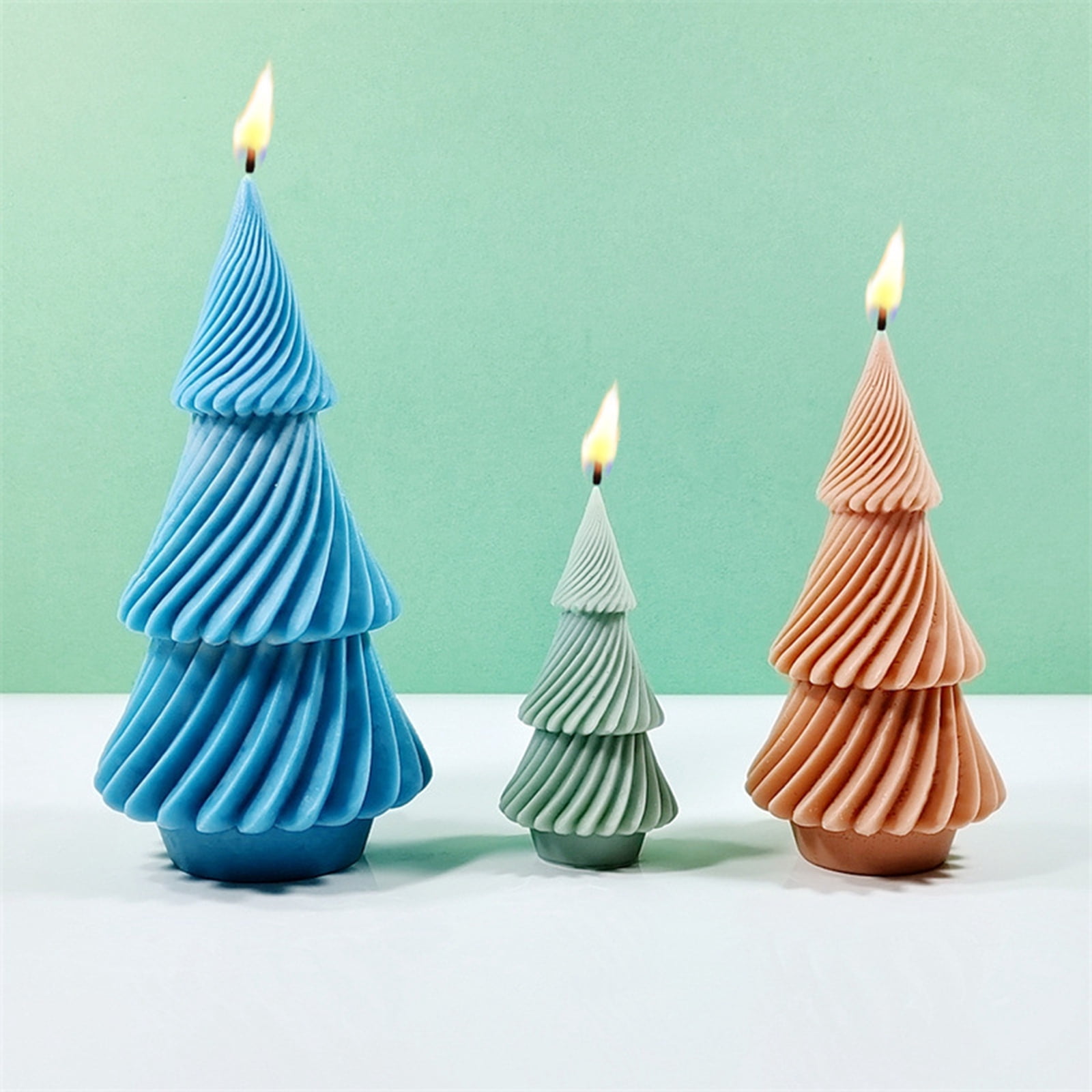 3D Christmas Tree Silicone Mold Aromatherapys Gypsum Soap Resin Cake Baking Molds Home Decor Festival Gifts