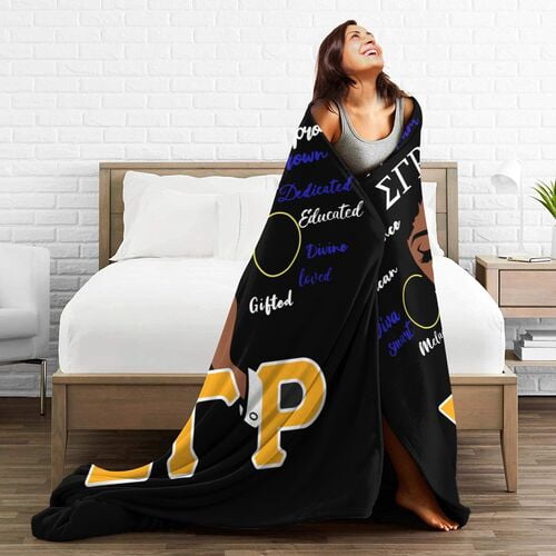 Sigma Gamma Rho Blanket Sigma Gamma Rho Sorority Paraphernalia Gifts for Women Lightweight Flannel Throw Blankets 1922 Poodle Gifts
