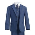 thumbnail image 2 of Ashbury CoCo Boy's Slim Fit 7-pieces Suit, Jacket Vest Pants Shirt Tie Bowtie Hanky, Indigo, Size 8, 2 of 5