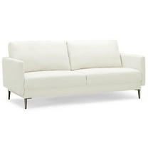 Costway 76.5'' Fabric Sofa Couch Living Room Small Apartment Furniture w/ Metal Leg White