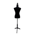 thumbnail image 4 of Female Mannequin Torso Dress Form with Wooden Tripod Base Stand Adjustable 60-67 Inch for Sewing Dressmakers Dress Jewelry Display,Black Velvet, 4 of 5