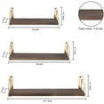 thumbnail image 2 of Wall-Mounted Floating Shelves, Set of 3 Rustic Wood Wall Shelves for Living Room, Bedroom, Bathroom(Vine), 2 of 3