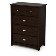 South Shore Nathan 4 Drawer Tall Chest in Havana Finish