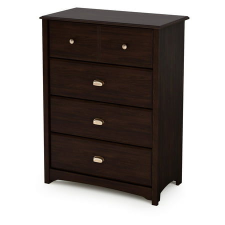 South Shore Nathan 4 Drawer Tall Chest in Havana Finish