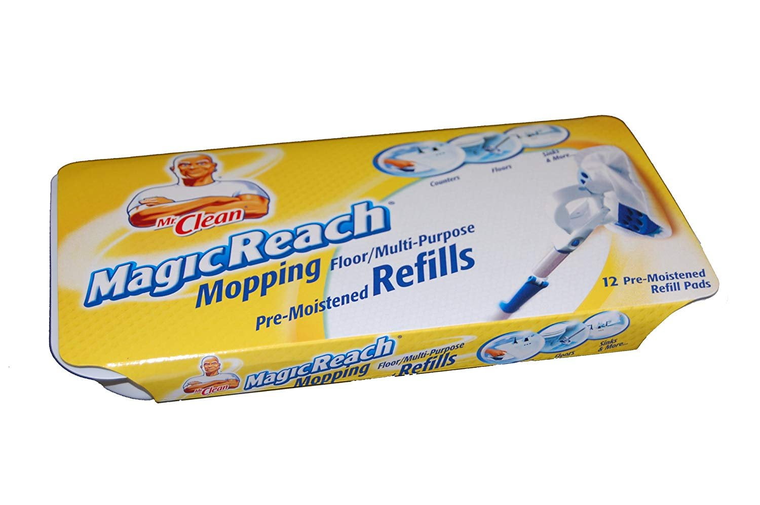 Mr. Clean 443870 Magic Reach Mopping Floor/Multipurpose Pads , 12