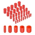 thumbnail image 1 of Unique Bargains 50 Pcs Embouts Ronds en Caoutchouc 1/8 3/16 1/4 5/16 3/8 Couvercle en Vinyle Rouge Protecteurs de Filetage Assortiment, 1 of 5