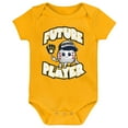 thumbnail image 2 of Infant Gold/Navy/White Milwaukee Brewers Minor League Player Three-Pack Bodysuit Set, 2 of 4