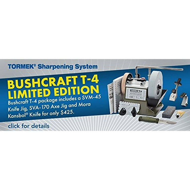 TORMEK T-4 Bushcraft Limited Edition Grinder / Sharpener + Knife Jig & Axe  Jig 