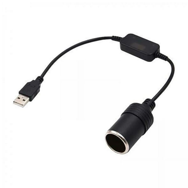 5x Cable Convertidor Hembra de 5V USB a Macho a 12V para Encendedor de Cigarrillos de Coche de Refuerzo, Salida Máxima de 10W 12V 1A para , , 1. 5 piezas