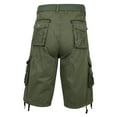 thumbnail image 3 of Mens Cargo Shorts Belted Cotton Twill Flat Front Washed Utility Pockets, 3 of 4