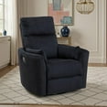 thumbnail image 6 of Rix Swivel Glider Recliner Chair w 2 Lumbar Pillows- Black Corduroy, 6 of 6