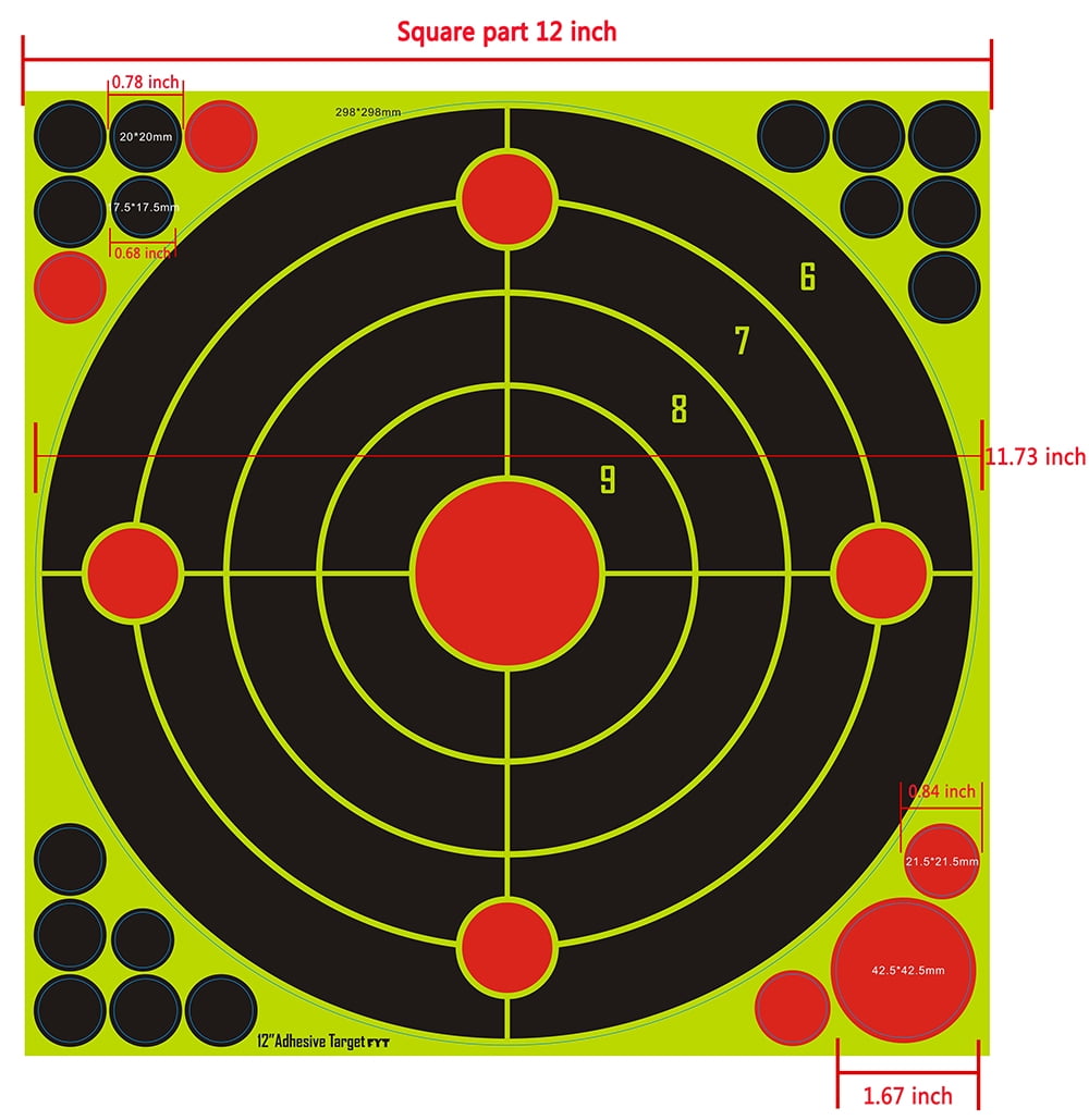 Atflbox 50pcs 12x12" Paper Target Splatter Paper Shooting Target, Stick Splatter Reactive Targets