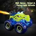 thumbnail image 4 of Remote Control Monster Truck for Kids, 2.4GHz RC Car with 360° Stunts, Spray Mist, LED Lights & Sounds, All Terrain Off-Road Vehicle, Birthday Gift for Boys & Girls Ages 3+（green）, 4 of 7