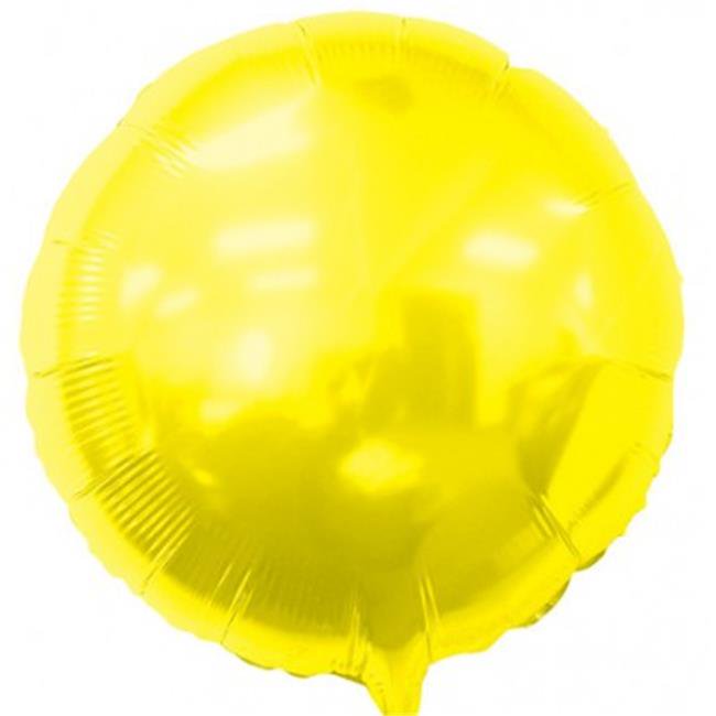 Balloons and Weights 2468 18 Inch Round Foil Mylar Balloons Yellow 50