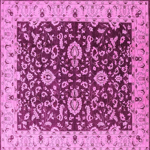 Ahgly Company Indoor Square Oriental Pink Traditional Area Rugs, 5' Square