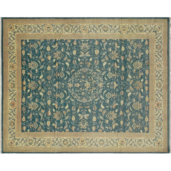 Sun-Faded Huxley Teal Blue/Ivory Rug, 8'0" x 9'9"