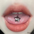 thumbnail image 2 of Woeilo Simple Star Tongue Rings Silver Tongue Rings Flat Tongue Rings Titanium Tongue Rings Cheek Dimple Piercing Jewelry Lip Studs Tongue Piercing Jewelry for Women Men, 2 of 2