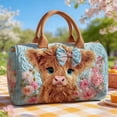 thumbnail image 2 of Quilted Duffel Bags for Traveling, Weekend Travel Tote Floral Embroidered Overnight Bag Weekender Carry On Barrel Bag for Women Girls, 16 Inch (A), 2 of 8