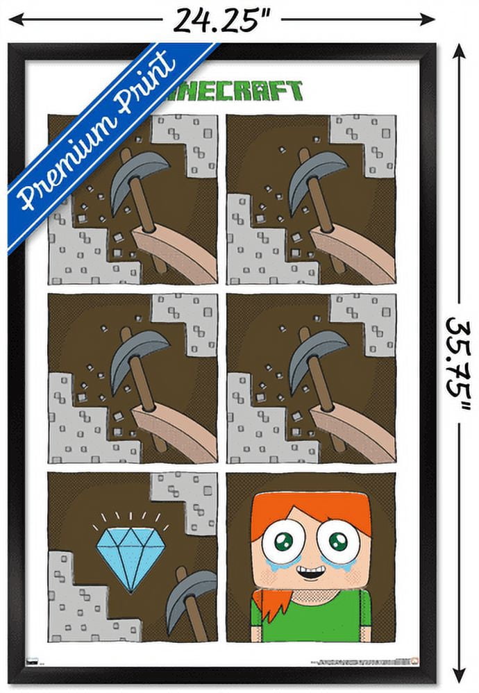 Minecraft - Simple Comic Alex Cry Wall Poster, 22.375" x 34" Framed