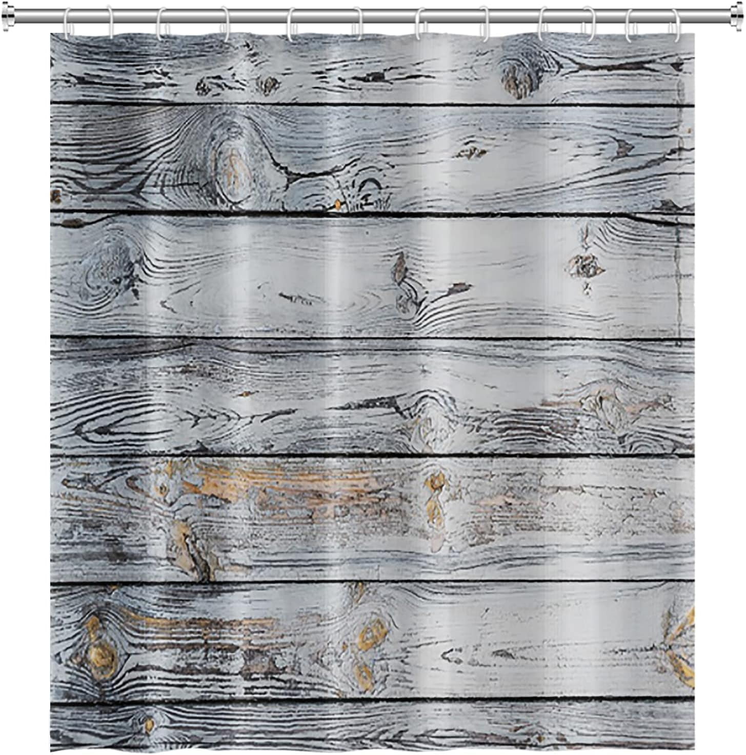SPXUBZ Grey Barn Door Shower Curtain Gray Wood Country Shower Curtain