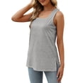 thumbnail image 3 of Fantaslook Tank Tops for Women Summer Square Neck Sleeveless Casual Tops Side Split Shirts, 3 of 9