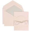 JAM Paper Wedding Invitation Set, Large, 5 1/2 x 7 3/4, White Card with Light Blue Lined Envelope and Flower Cloud Ribbon Set, 50/pack