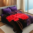 thumbnail image 3 of 10lbs Heavy Thick A&B Pattern Blanket 2Ply Reversible - Thick Warm Plush Korean Style Bed Blanket, King Size Fleece Plush Blanket, Soft Winter Blanket For Adult 87" x 95", Lilies & Roses, 3 of 11